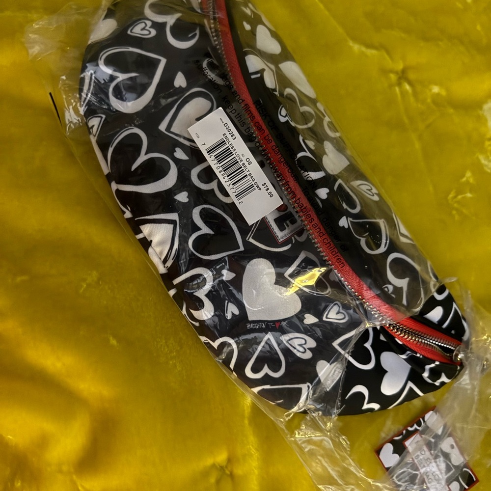 Black and White Heart Patterned Bag